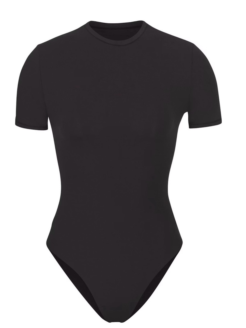 SKIMS Black Short-Sleeve Crewneck Bodysuit